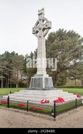 Tynwald Hill le site original du parlement mannois et tenant des assemblées extérieures chaque année le 5 juillet. Nills passés au cours de l'année précédente sont annoncer h Banque D'Images