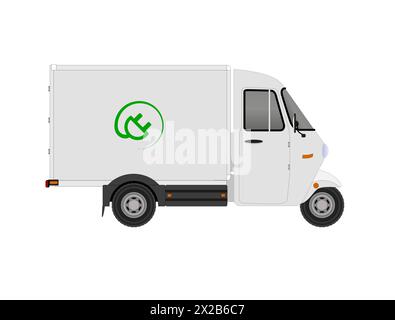 Illustration vectorielle du transporteur de marchandises électrique à trois roues Illustration de Vecteur