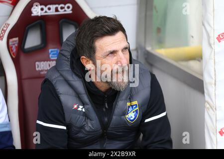 Eusebio Di Francesco, entraîneur-chef du Frosinone Calcio, lors du match de Serie A entre le Torino FC et le Frosinone Calcio le 21 avril 2024 au Olympic GRA Banque D'Images