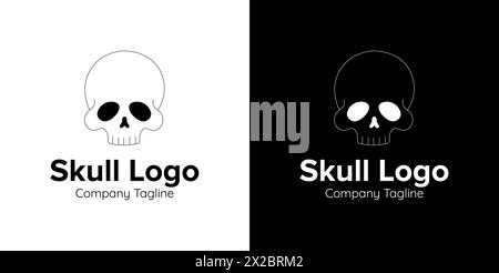 Deadly Skull logo Design - emblème mascotte pour les motards tatouage Illustration de Vecteur