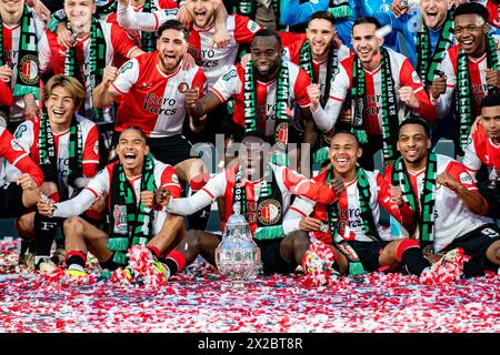 Rotterdam, pays-Bas. 21 avril 2024. ROTTERDAM, Stadium de Kuip, 21-04-2024, saison 2023/2024, finale de la coupe néerlandaise (KNVB beker) entre Feyenoord et NEC. Crédit : Pro Shots/Alamy Live News Banque D'Images