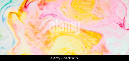 Fond coloré de marbrure d'art fluide avec effet de vagues abstraites Banque D'Images