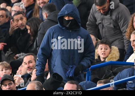 Paris, France. 21 avril 2024. PARIS, FRANCE - 21 AVRIL : Kylian Mbappe du Paris Saint-Germain lors du match de Ligue 1 Uber Eats entre le Paris Saint-Germain et l'Olympique Lyonnais au Parc des Princes le 21 avril 2024 à Paris. (Photo Matthieu Mirville/Agence BSR) crédit : Agence BSR/Alamy Live News Banque D'Images