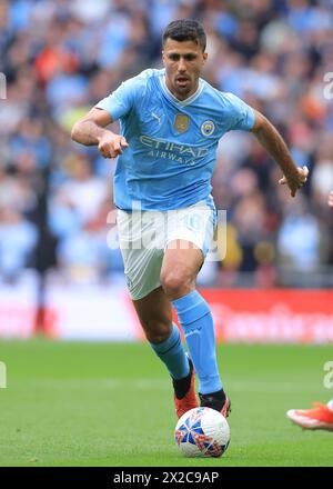 Londres, Royaume-Uni. 20 avril 2024. Rodri de Manchester City lors du match de FA Cup au stade de Wembley, Londres. Le crédit photo devrait se lire : Paul Terry/Sportimage crédit : Sportimage Ltd/Alamy Live News Banque D'Images