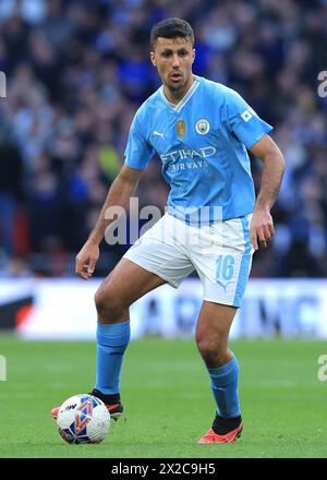 Londres, Royaume-Uni. 20 avril 2024. Rodri de Manchester City lors du match de FA Cup au stade de Wembley, Londres. Le crédit photo devrait se lire : Paul Terry/Sportimage crédit : Sportimage Ltd/Alamy Live News Banque D'Images