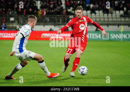 Monza, Italie. 21 avril 2024. Georgios Kyriakopoulos (AC Monza) pendant le championnat italien Serie A match de football entre AC Monza et Atalanta BC le 21 avril 2024 au U-Power Stadium de Monza, Italie - crédit : Luca Rossini/E-Mage/Alamy Live News crédit : Luca Rossini/E-Mage/Alamy Live News Banque D'Images