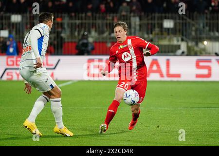 Monza, Italie. 21 avril 2024. Alessio Zerbin (AC Monza) lors du championnat italien Serie A match de football entre AC Monza et Atalanta BC le 21 avril 2024 au U-Power Stadium de Monza, Italie - photo Morgese-Rossini/DPPI crédit : DPPI Media/Alamy Live News Banque D'Images