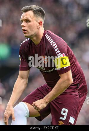 Glasgow, Royaume-Uni. 21 avril 2024. Lawrence Shankland of Hearts lors de la demi-finale de la Coupe d'Écosse à Hampden Park, Glasgow. Le crédit photo devrait se lire : Neil Hanna/Sportimage crédit : Sportimage Ltd/Alamy Live News Banque D'Images