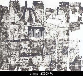 La plus ancienne carte géographique du IIe millénaire av. J.-C. Photo du milieu du XXe siècle. Banque D'Images