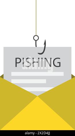 Enveloppe de logiciel malveillant de piratage d'e-mails de phishing Illustration de Vecteur