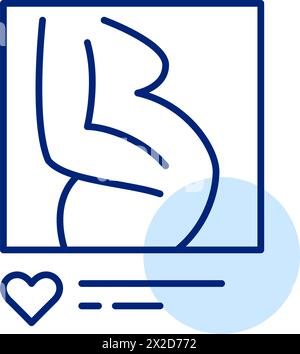Photo de femme enceinte sur les médias sociaux. Mode de vie de maternité, mises à jour de grossesse et blogs familiaux. Pixel Perfect Illustration de Vecteur
