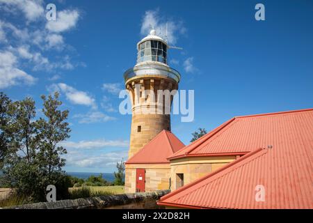 Sydney, Australie, phare patrimonial de Barrenjoey sur le promontoire de Barrenjoey, Palm Beach, un phare opérationnel construit en 1881 Banque D'Images