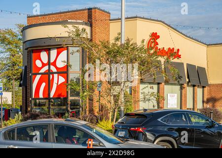 Chick-fil-Un drive-in au populaire restaurant sandwich au poulet de Valdosta, Géorgie. (ÉTATS-UNIS) Banque D'Images