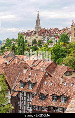 Belle vieille ville et tour de cathédrale de Berne, Suisse Banque D'Images
