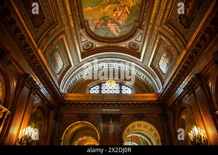 The Interior of McGraw Rotunda in New York public Library (NYPL) - Manhattan, New York City Banque D'Images