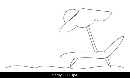 Chaise longue un dessin de ligne isolé sur fond blanc Illustration de Vecteur