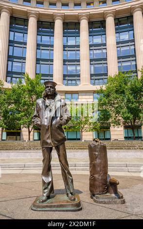 L'US Navy Memorial Plaza, Park à Washington D.C. honorant ceux qui ont servi ou servent actuellement dans la Marine, le corps des Marines, la Garde côtière, an Banque D'Images