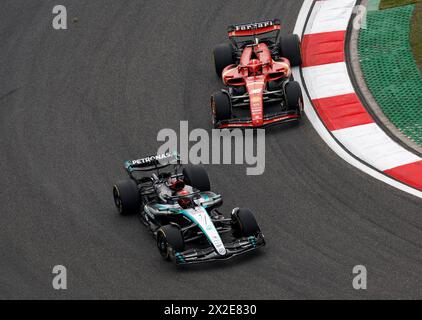 Shanghai, Chine. 21 avril 2024. George Russell (GBR, Mercedes-AMG Petronas F1 Team), Charles Leclerc (MCO, Scuderia Ferrari), Grand Prix de F1 de Chine au circuit international de Shanghai le 21 avril 2024 à Shanghai, Chine 63. (Photo de HOCH Zwei) crédit : dpa/Alamy Live News Banque D'Images