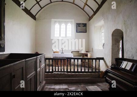 St David’s Church, Llangeview, Usk est un bâtiment classé principalement C15e Grade I dans les soins des amis des églises Frieless debout dans un presque circu Banque D'Images