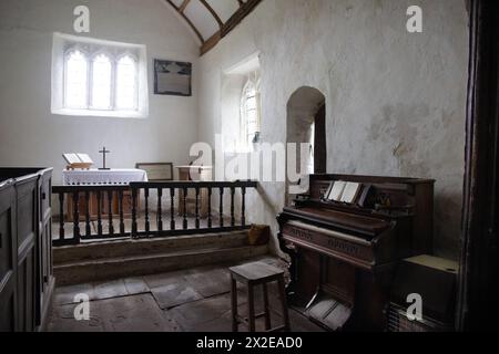 St David’s Church, Llangeview, Usk est un bâtiment classé principalement C15e Grade I dans les soins des amis des églises Frieless debout dans un presque circu Banque D'Images