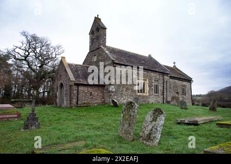 St David’s Church, Llangeview, Usk est un bâtiment classé principalement C15e Grade I dans les soins des amis des églises Frieless debout dans un presque circu Banque D'Images