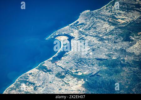 Coastline de San Diego City, États-Unis. Amélioration numérique d'une image par la NASA Banque D'Images