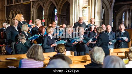 Concert printanier de l'Armée du Salut au temple d'Exeter à St Peter's, Budleigh Salterton. Le Choeur. Banque D'Images