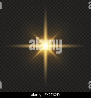 Illustration vectorielle lumière du soleil transparente, superposition de lumière parasite de lentille Illustration de Vecteur