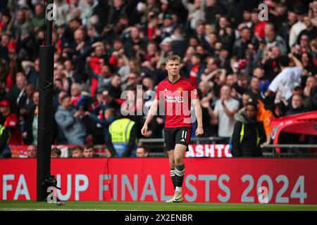 Points de pénalité gagnants, Rasmus Hojlund de Manchester United - Coventry City v Manchester United, demi-finale de la Coupe FA Emirates, stade de Wembley, Londres, Royaume-Uni - 21 avril 2024 Banque D'Images
