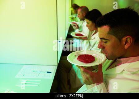 Laboratoire sensoriel, analyse alimentaire, Azti-Tecnalia, Centre technologique de recherche marine et alimentaire, Derio, Biscaye, pays Basque, Espagne Banque D'Images