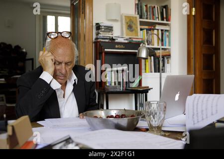 Portrait de Michael Nyman (compositeur) chez lui 29/05/2017 ©Isabella de Maddalena/opale.photo Banque D'Images