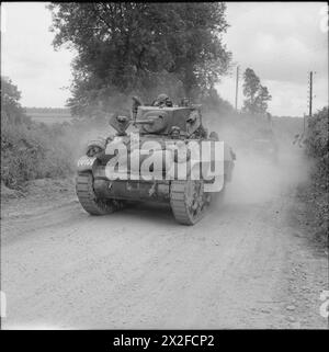 L'ARMÉE BRITANNIQUE DANS LA CAMPAGNE DE NORMANDIE 1944 - chars Stuart Mk V du 8e King's Royal Irish Hussars, 7e division blindée, 15 juin 1944 Banque D'Images