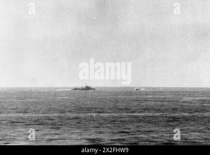 Le 12 août 1942, au cours de l'opération Pedestal, le HMS Ithuriel percute et coule le sous-marin italien Cobalto. Banque D'Images