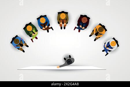 Homme d'affaires faisant une présentation aux gens assis. Vecteur Illustration de Vecteur