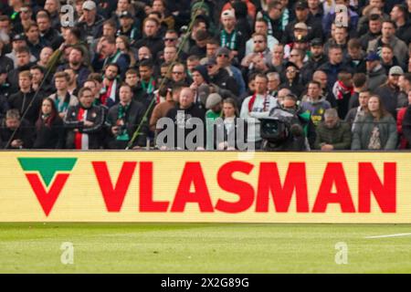 Rotterdam, pays-Bas. 21 avril 2024. ROTTERDAM, PAYS-BAS - 21 AVRIL : annonce Vlasman embarquement lors de la finale de la Coupe TOTO KNVB entre Feyenoord et NEC au Stadion Feyenoord le 21 avril 2024 à Rotterdam, pays-Bas. (Photo de Joris Verwijst/Orange Pictures) crédit : Orange pics BV/Alamy Live News Banque D'Images