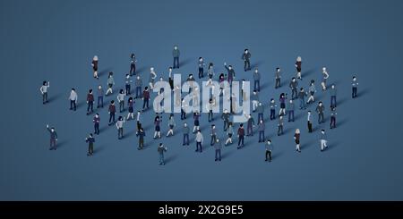 Grand groupe de personnes. Concept People Crowd. Illustration vectorielle Illustration de Vecteur