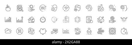 Icônes de rapport, de contrainte difficile et de ligne de minéral aluminium. Pour l'application Web, impression. Icônes de ligne. Vecteur Illustration de Vecteur