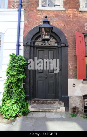 Porte de Dennis Severs House, Spitalfields, Londres Banque D'Images