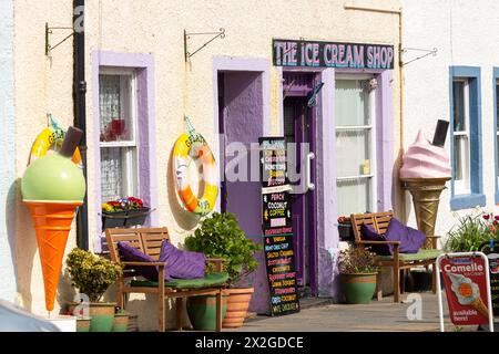 Le magasin de crème glacée à Pittenweem Fife en Écosse Banque D'Images