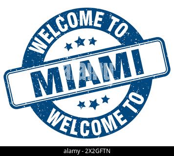 Bienvenue à Miami Stamp. Miami signe rond isolé sur fond blanc Illustration de Vecteur