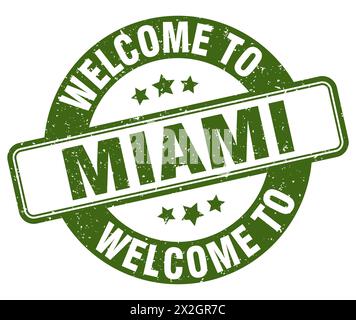 Bienvenue à Miami Stamp. Miami signe rond isolé sur fond blanc Illustration de Vecteur