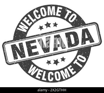 Bienvenue à Nevada Stamp. Nevada signe rond isolé sur fond blanc Illustration de Vecteur