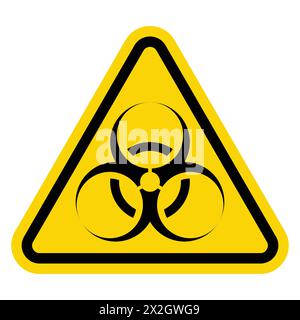 Panneau de danger biologique. Symbole d'avertissement jaune du triangle de danger biologique. Substance. Concept de virus épidémique et quarantaine pour la santé publique. Icône vectorielle. Illustration de Vecteur