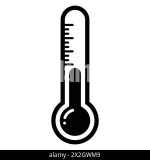 Icône de vecteur de thermomètre. Symbole de température. Signe vectoriel noir. Isolé sur fond blanc et transparent. Illustration de stock. Illustration de Vecteur