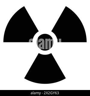 ISO 361 symbole international du trèfle pour rayonnement ionisant. Icône de contamination radioactive. Signe d'avertissement de danger de rayonnement. Vecteur de signe nucléaire Illustration de Vecteur