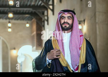 Mannequin saoudien portant une robe traditionnelle à Al Hasa, Arabie Saoudite. Banque D'Images