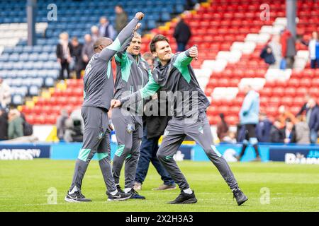 Blackburn, Royaume-Uni. 21 avril 2024. Le manager de Sheffield Wednesday, Danny Rohl, célèbre sa victoire lors du match Blackburn Rovers v Sheffield Wednesday SkyBet EFL Championship à Ewood Park, Blackburn, Royaume-Uni, le 21 avril 2024 crédit : Every second Media/Alamy Live News Banque D'Images