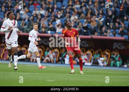 Rome, Italie. 22 avril 2024. Rome, Italie 22.04.2024, lors du match de football italien SERIE A TIM 2023-2024 derby AS ROMA vs BOLOGNA FC 1909 au stade olympique de Rome. Crédit : Agence photo indépendante/Alamy Live News Banque D'Images