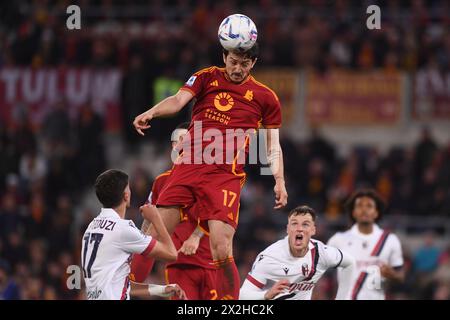 Rome, Italie. 22 avril 2024. Sardar Azmoun de L'AS Roma lors du match de Serie A entre L'AS Roma et le Bologna FC au stade Olimpico à Rome (Italie), le 22 avril 2024. Crédit : Insidefoto di andrea staccioli/Alamy Live News Banque D'Images