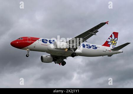 Avion Edelweiss Air, Airbus A320-214, HB-JLR Banque D'Images